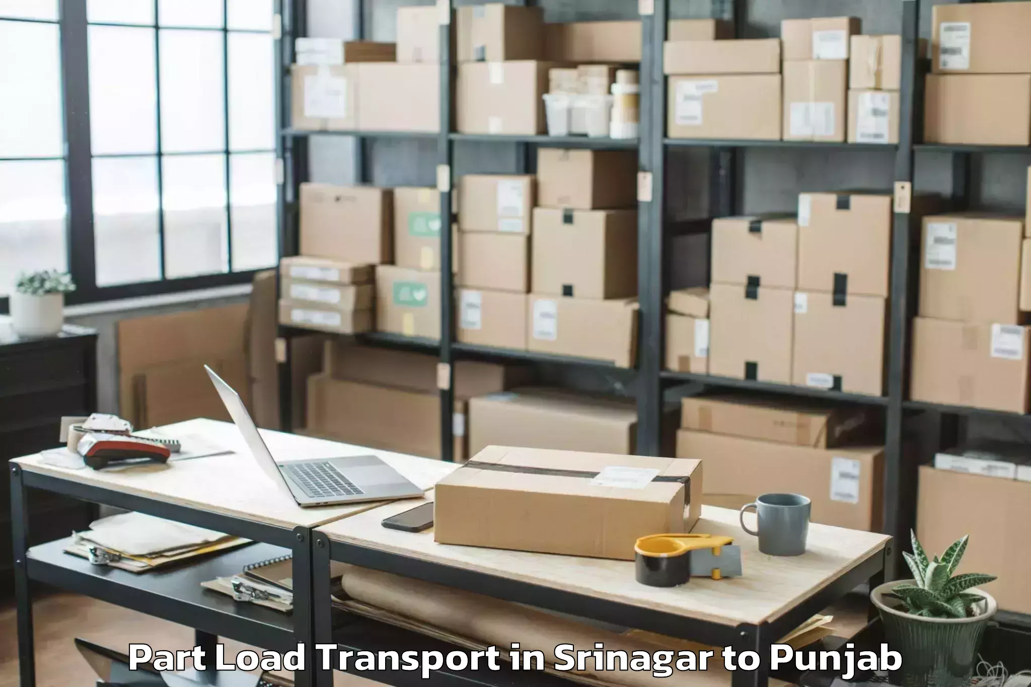 Reliable Srinagar to Phillaur Part Load Transport